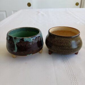 Pair of Ceramic Footed Bowls
